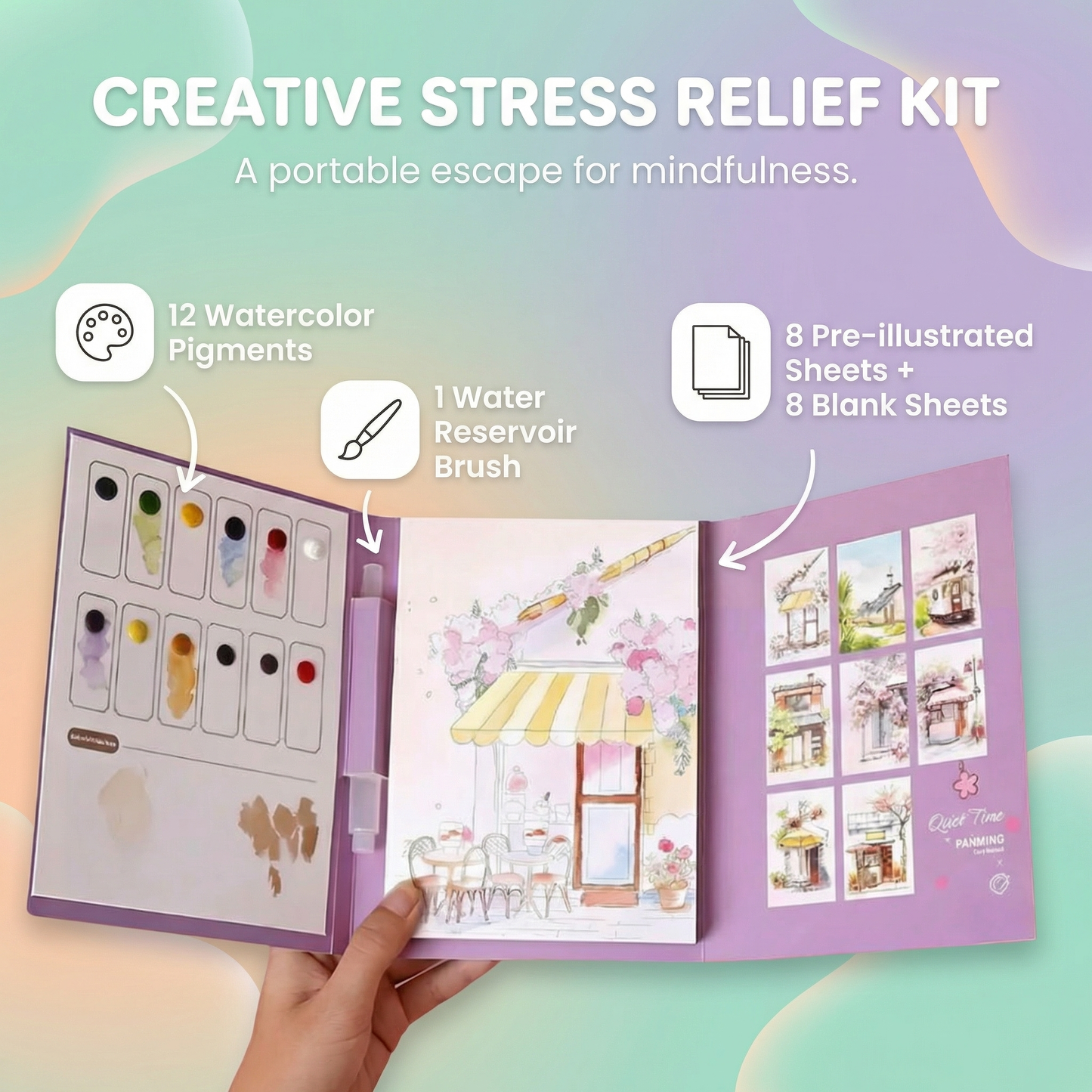 ArtEase™ Watercolour Art Kit with Built In Paint