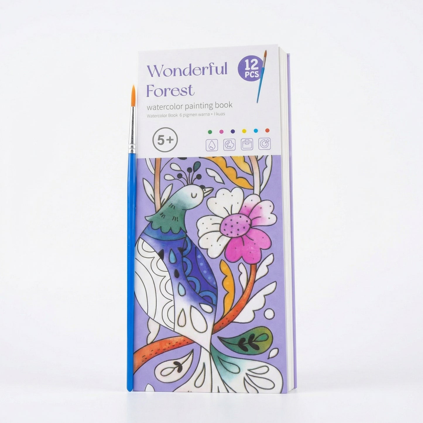 Watercolour Painting Book with Built In Paint