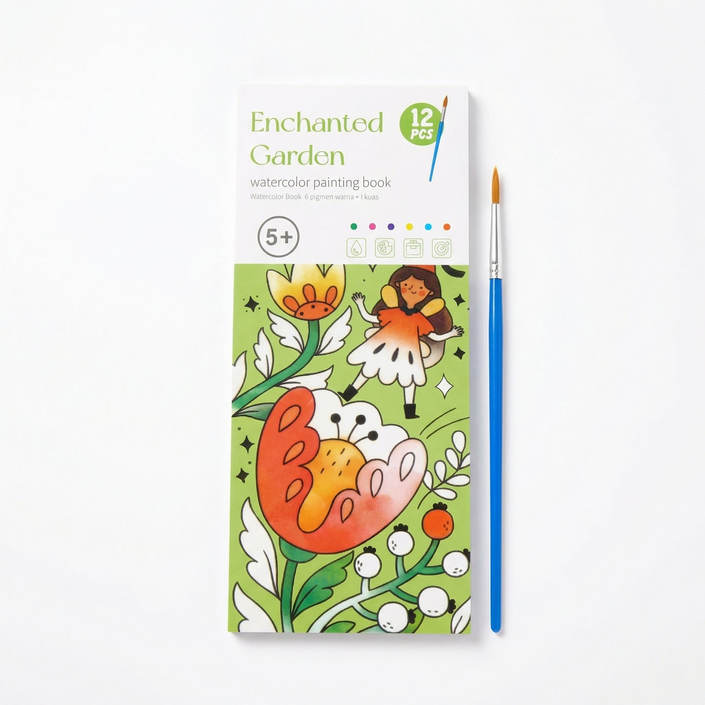 Watercolour Painting Book with Built In Paint