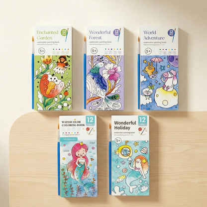 Watercolour Painting Book with Built In Paint