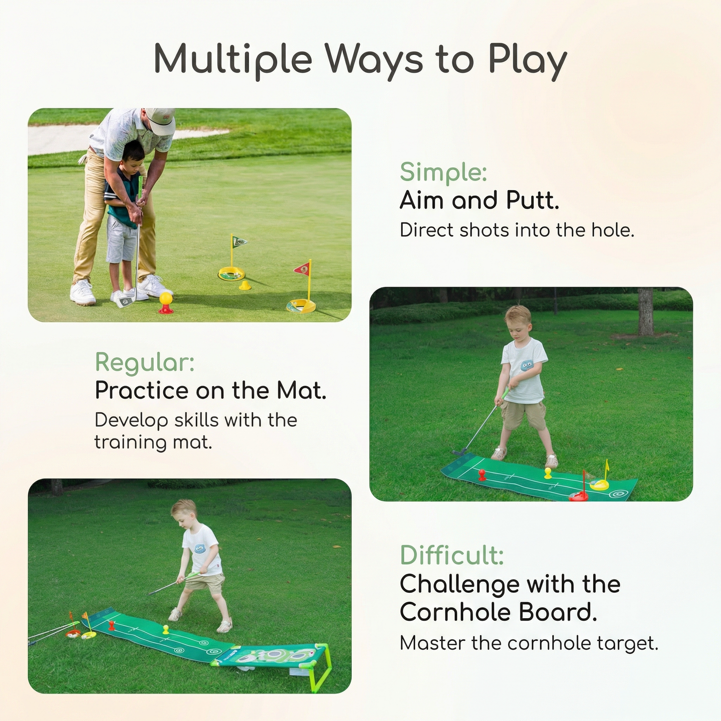 Indoor Outdoor Mini Golf Play Set for Kids
