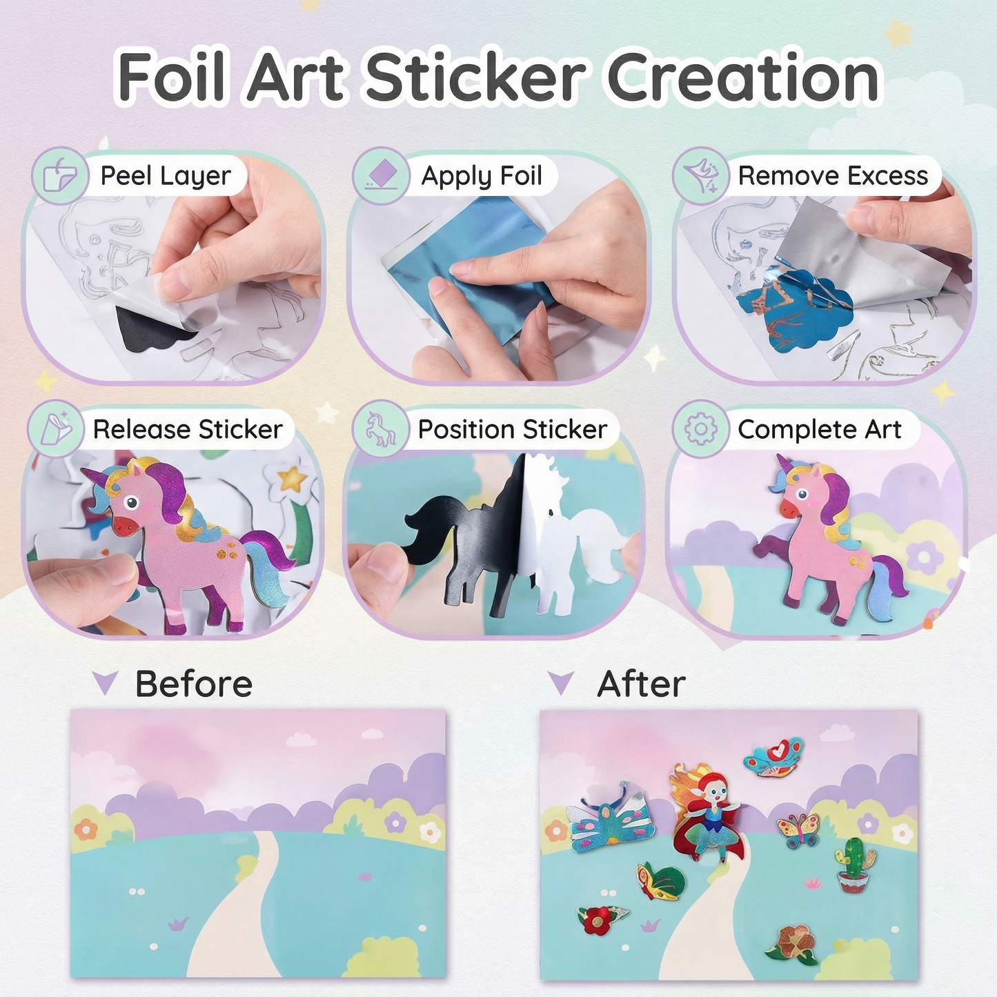 Foil Art Craft Kit for Kids