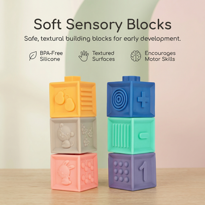 Soft Sensory Building Blocks Safari Friends Set