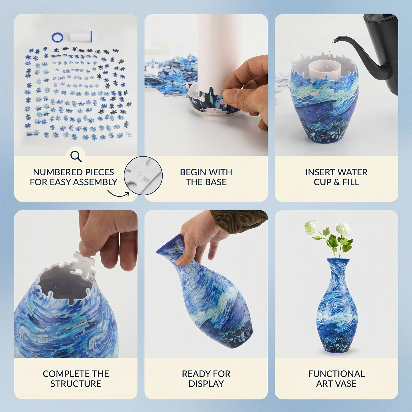 3D Puzzle Flower Vase