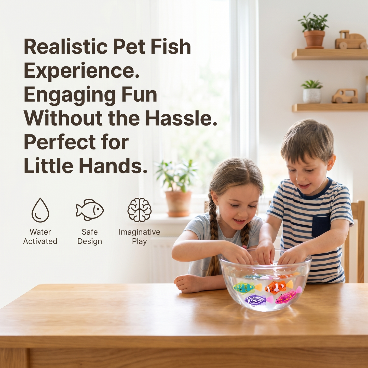 Realistic Water Activated Fish Toy for Kids (Random Colour)