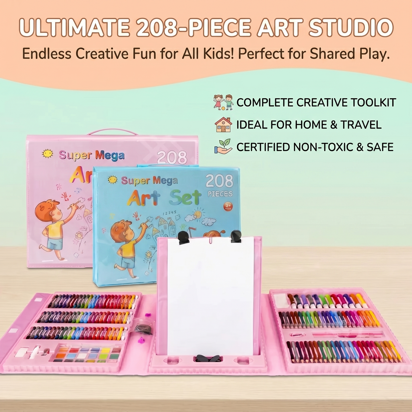 All In One Kids Creative Art Set (208 Pieces)