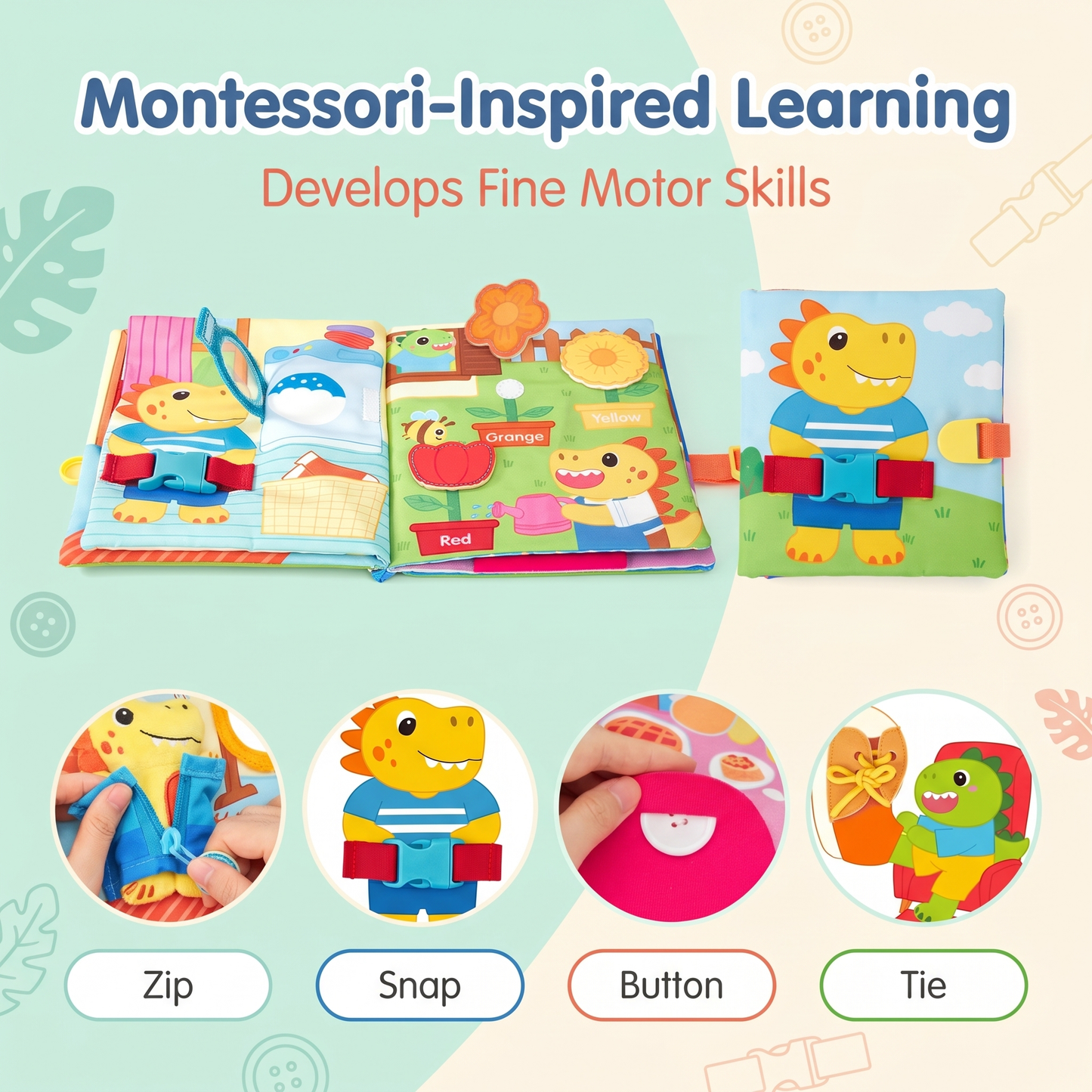 Soft Dinosaur Adventure Book for Toddlers