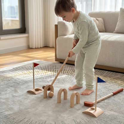 Wooden Kids Golf Set for Indoor Outdoor Play