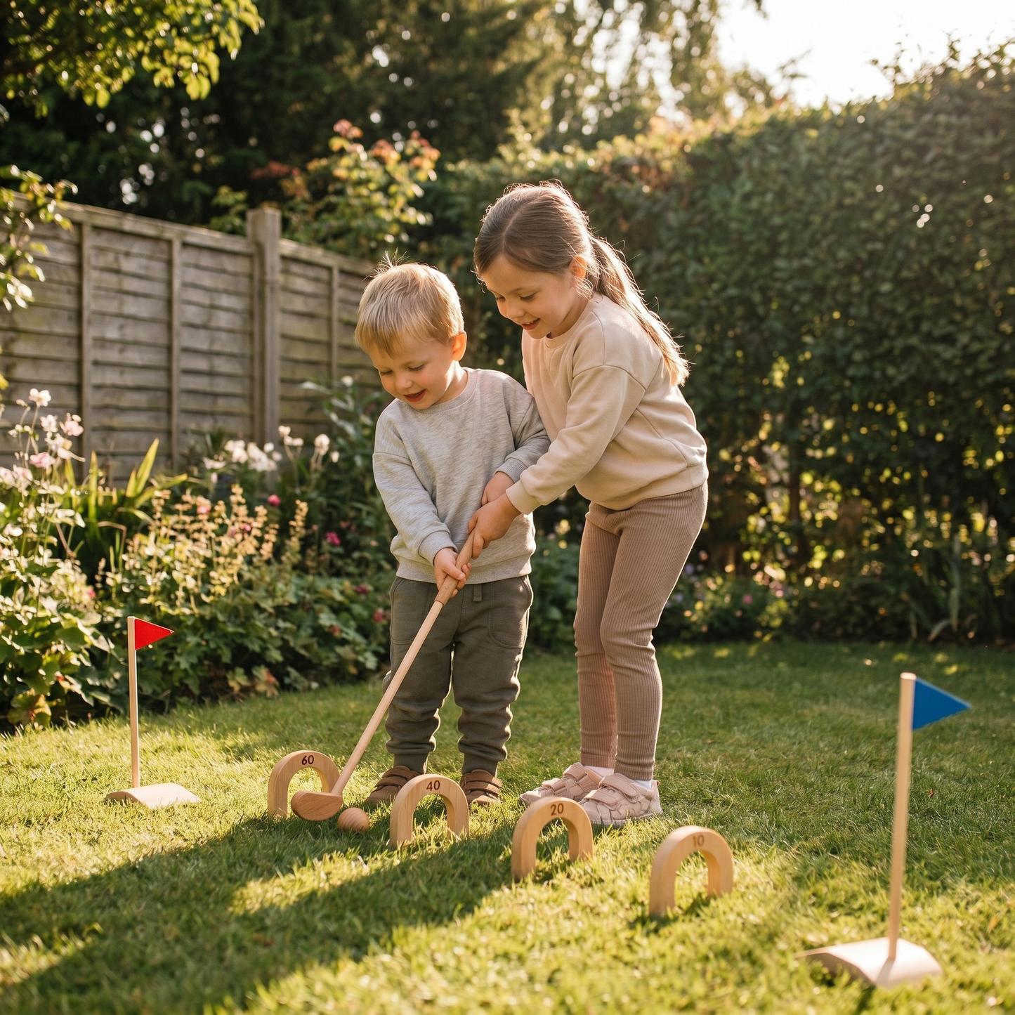 Wooden Kids Golf Set for Indoor Outdoor Play