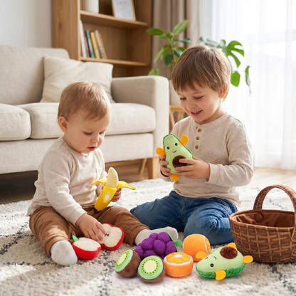Fruit Friends Plush Activity Basket