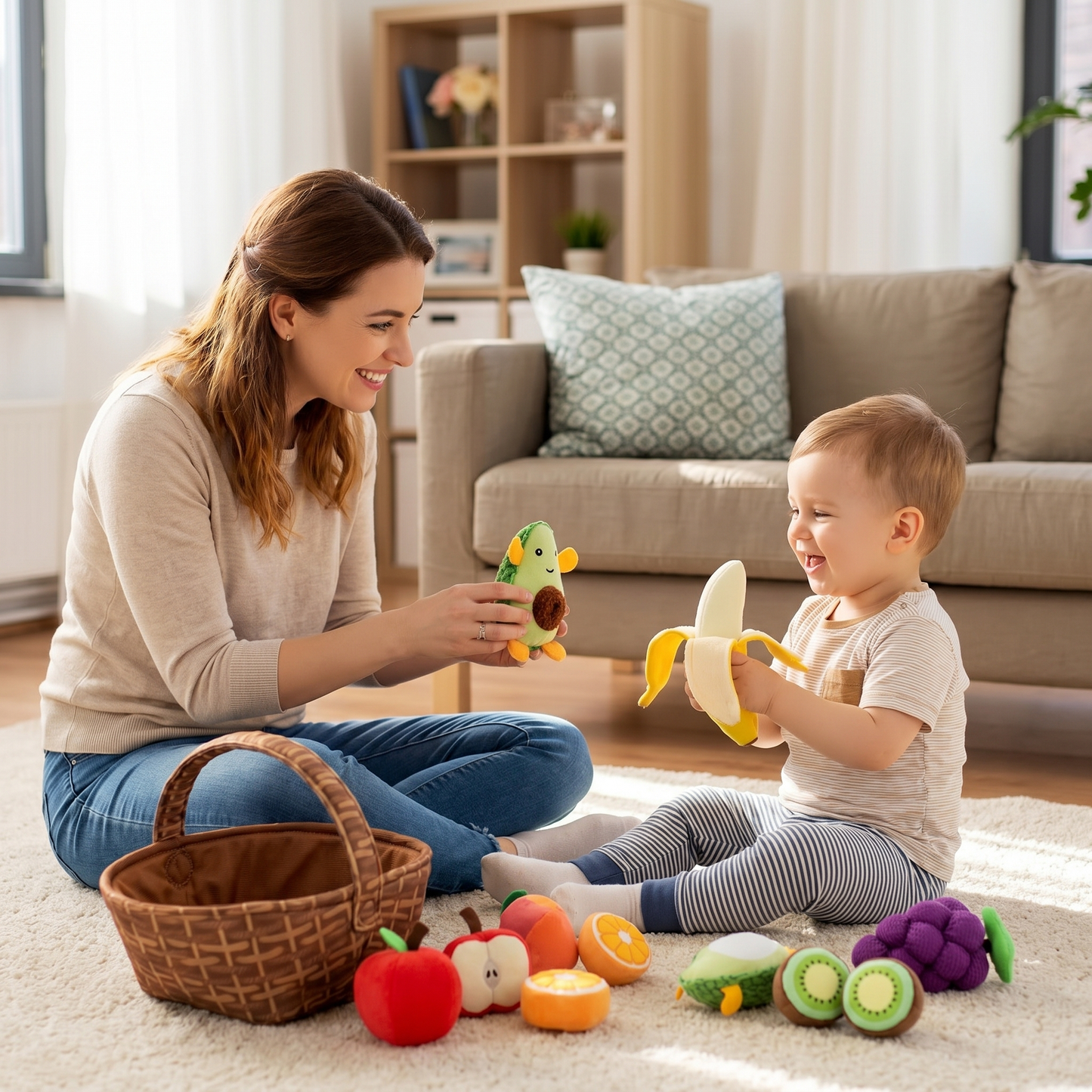 Fruit Friends Plush Activity Basket