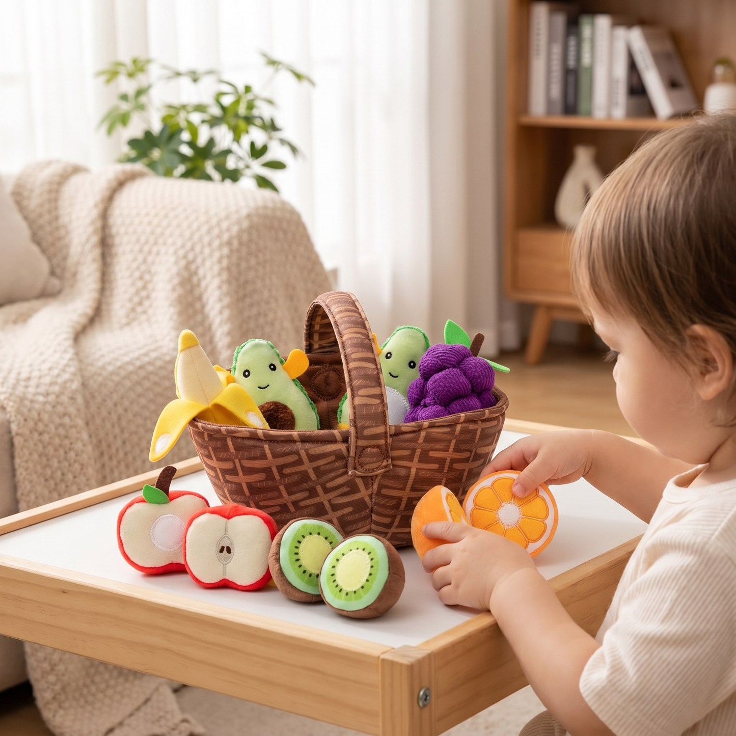 Fruit Friends Plush Activity Basket