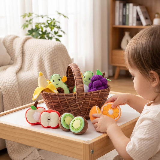 Fruit Friends Plush Activity Basket