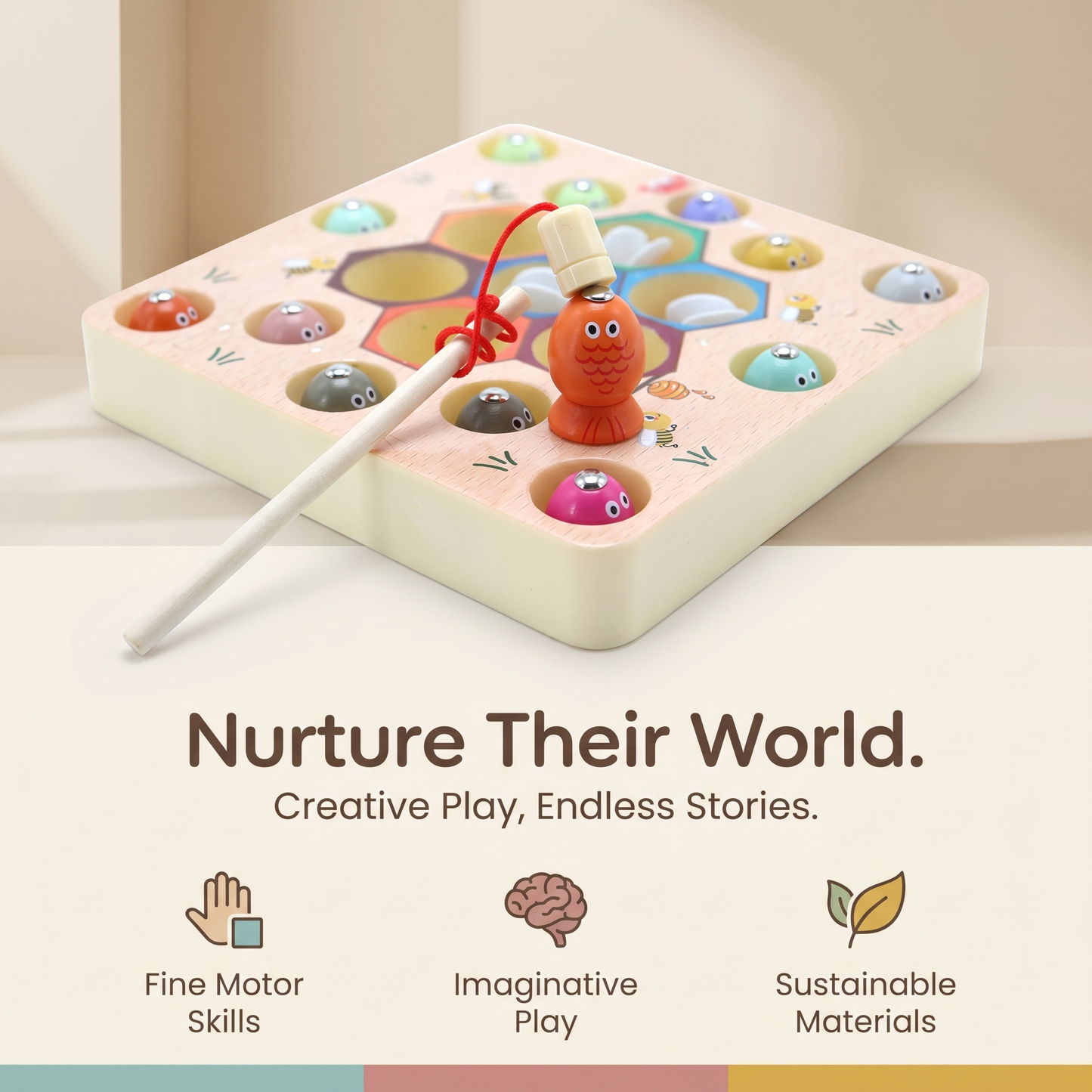 Wooden Magnetic Fishing Learning Toy