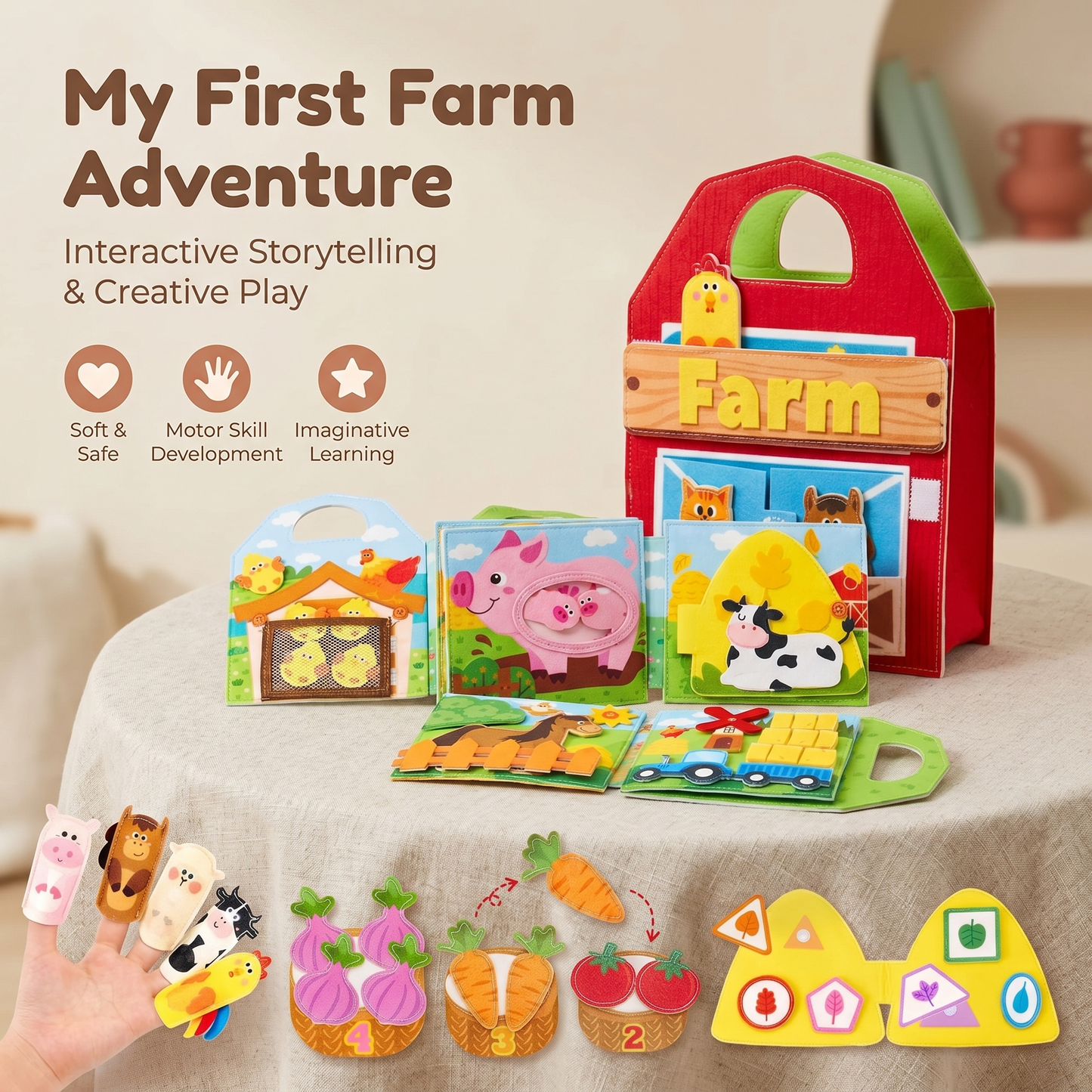 Farm Friends Learning Activity Book