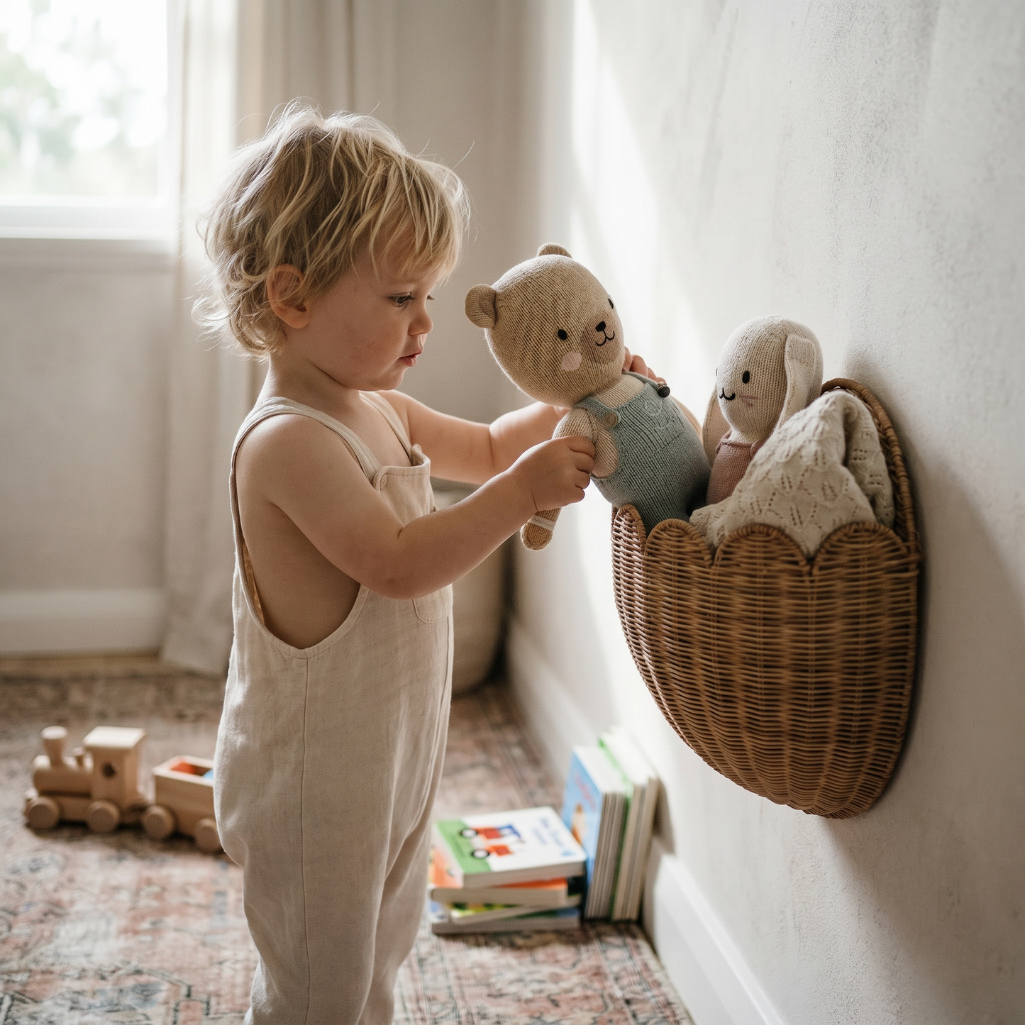 Nursery Wall Basket for Plush Toys
