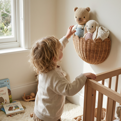 Nursery Wall Basket for Plush Toys