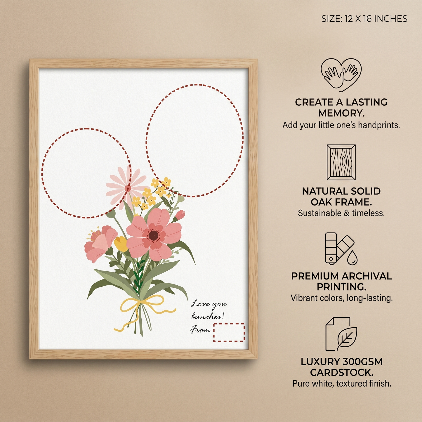 Personalised Handprint Flower Bouquet Art Set