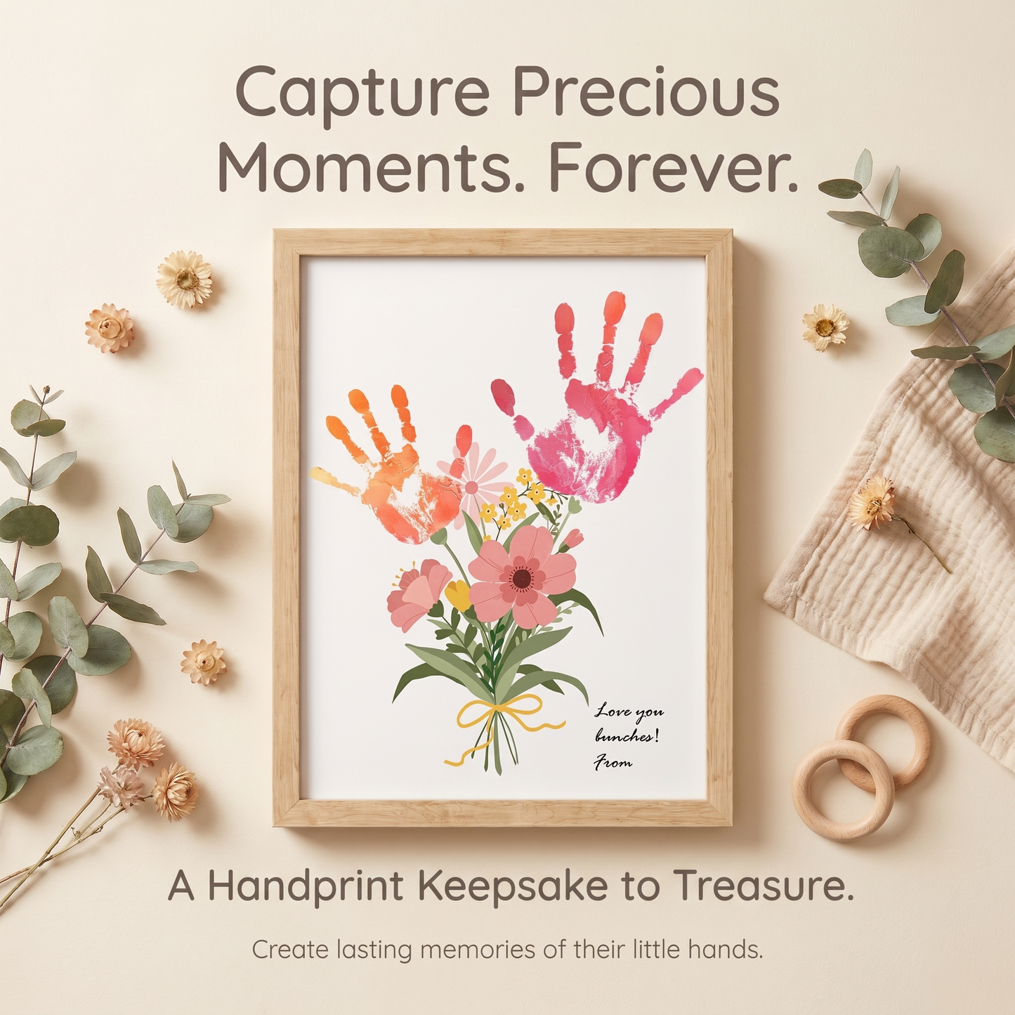 Personalised Handprint Flower Bouquet Art Set