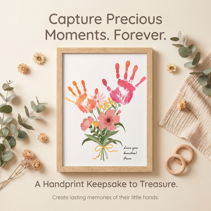 Personalised Handprint Flower Bouquet Art Set