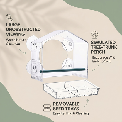 Clear Bird Watching Window Feeder