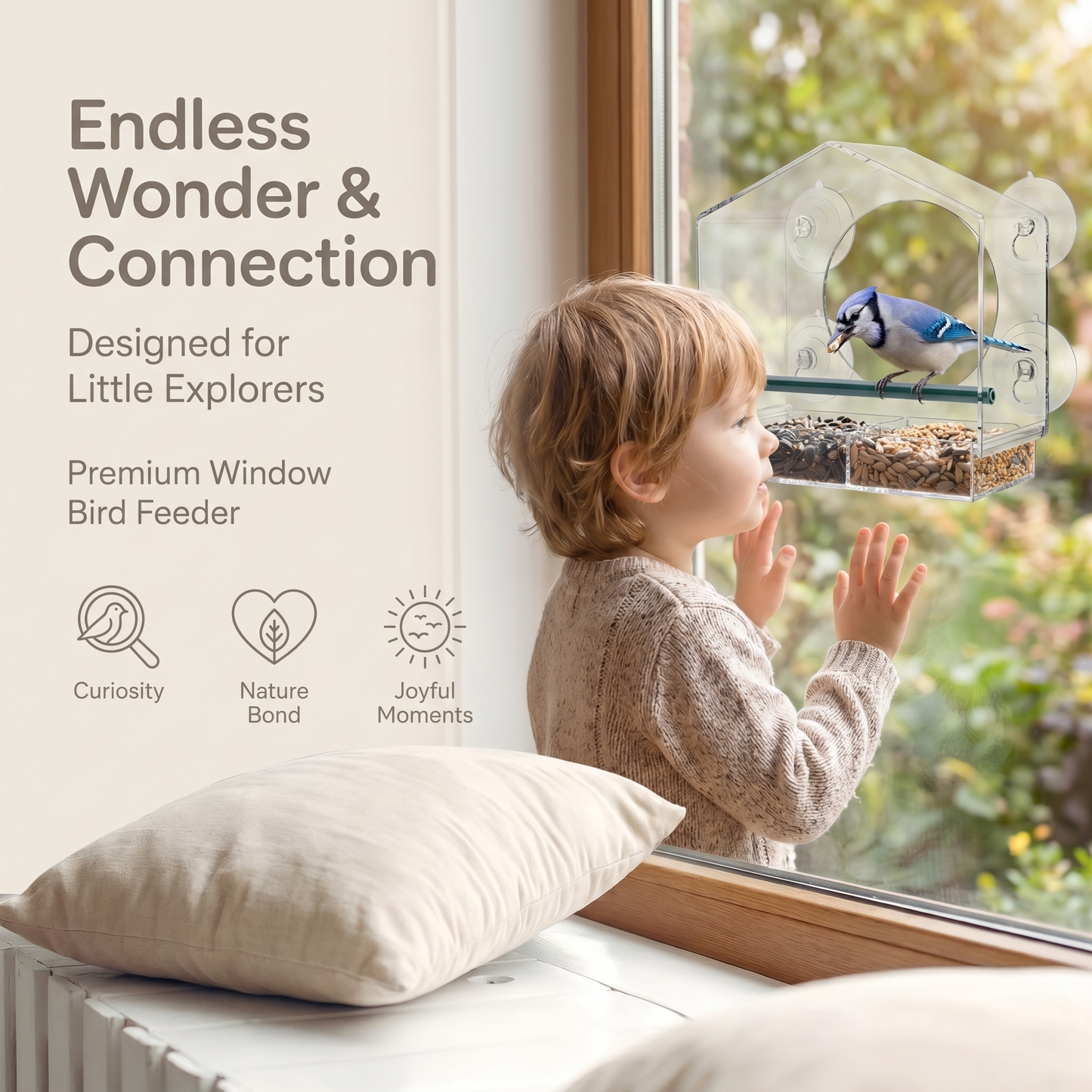 Clear Bird Watching Window Feeder
