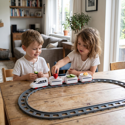 Interactive Table Food Train for Shared Dining