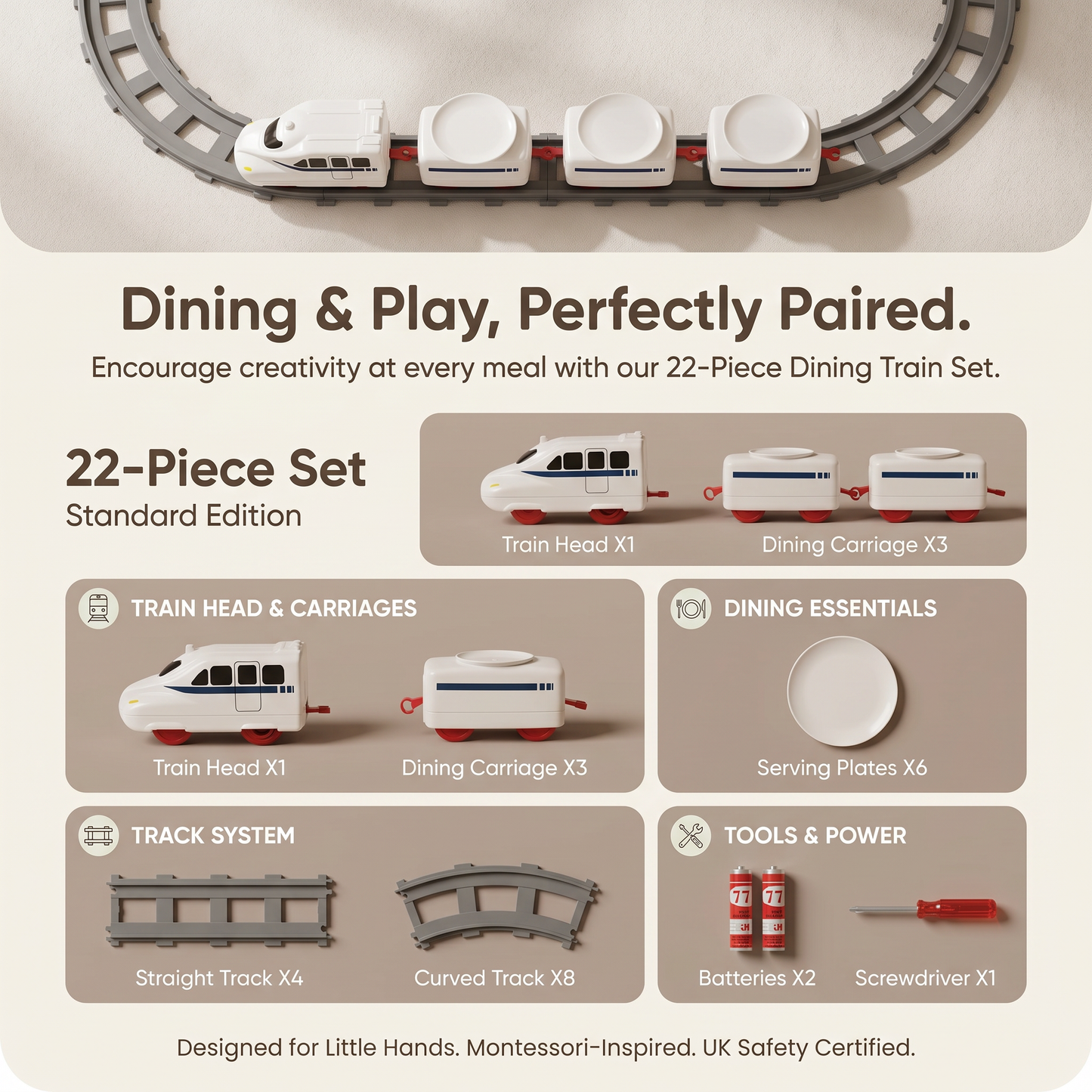 Interactive Table Food Train for Shared Dining