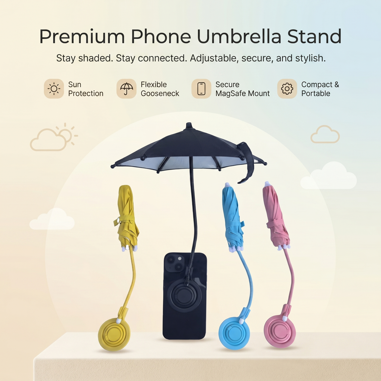 Phone Sun Shade Umbrella for Outdoor Use