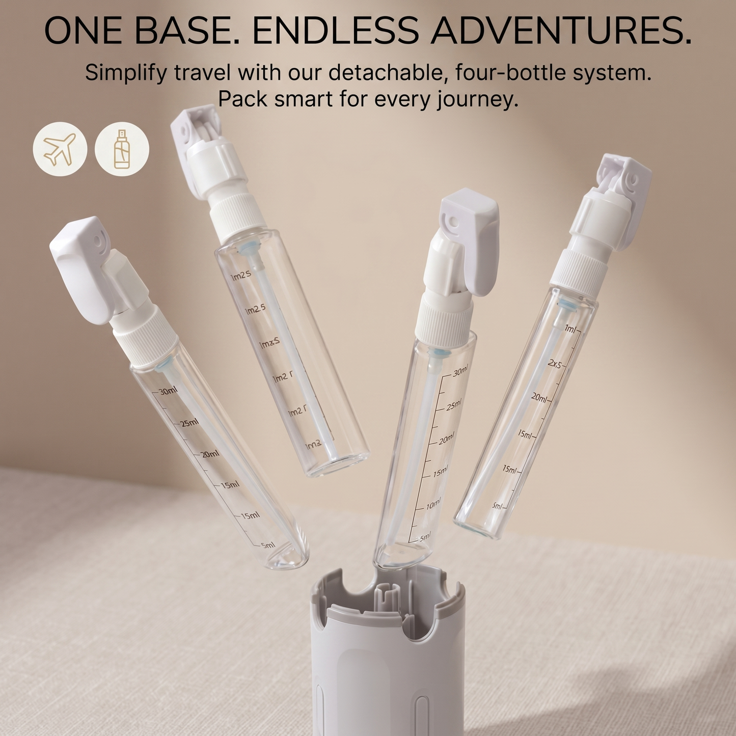 4 in 1 Refillable Travel Bottle Organiser