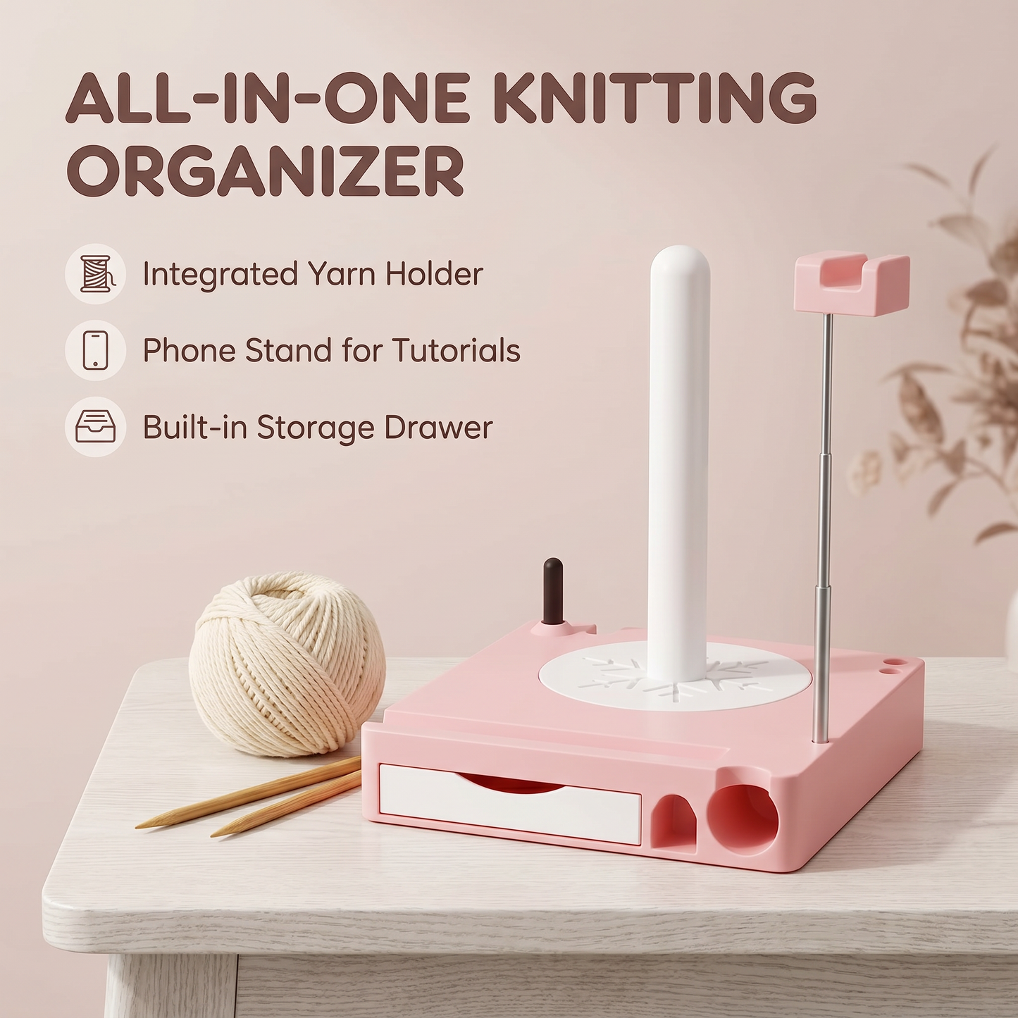Rotating Yarn Holder Station for Crochet