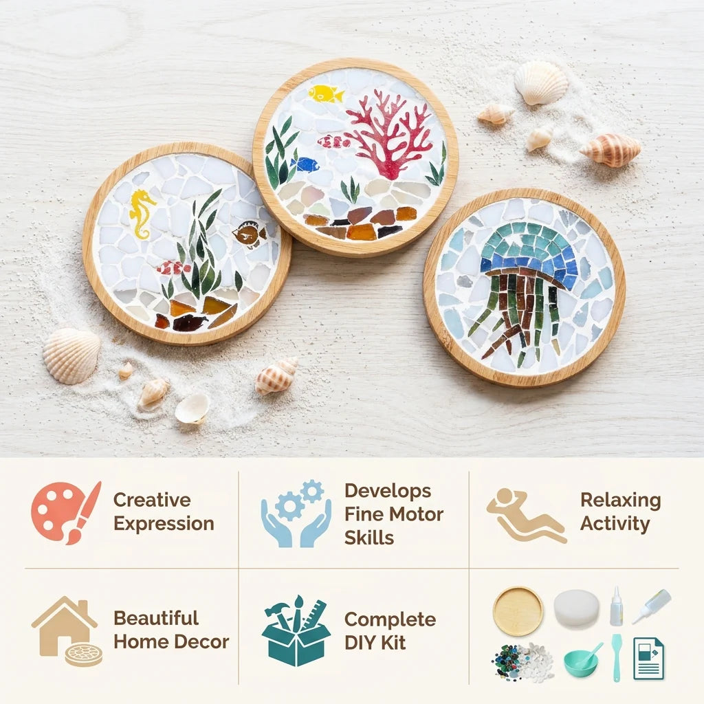 Animal & Ocean Mosaic Coaster Craft Set