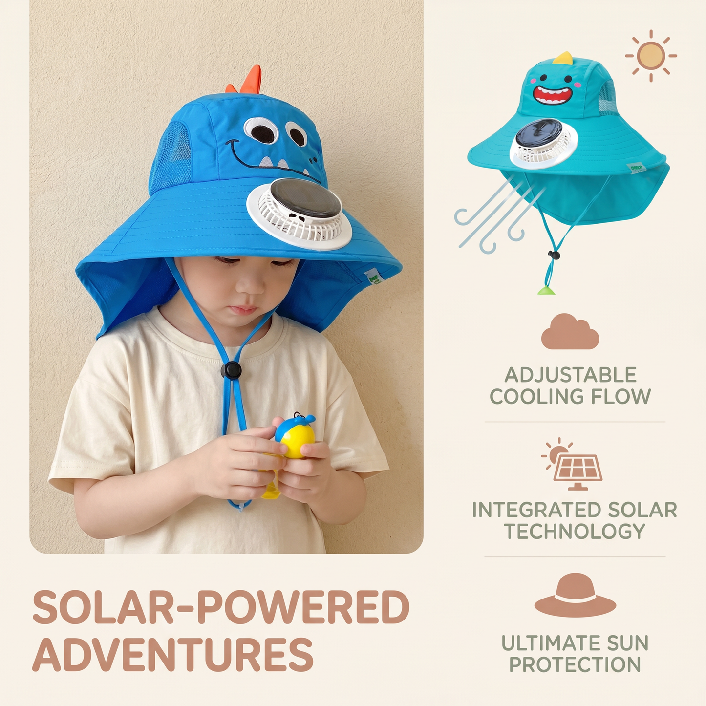 Solar Cooling Sun Hat for Kids