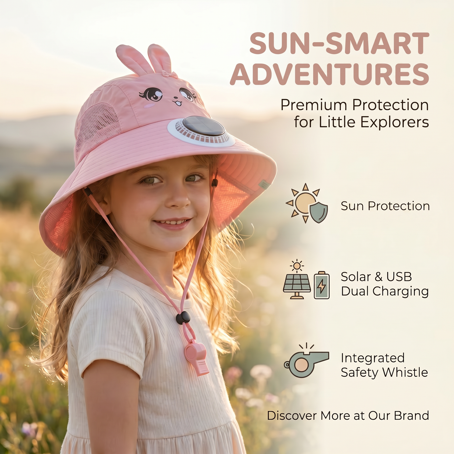 Solar Cooling Sun Hat for Kids