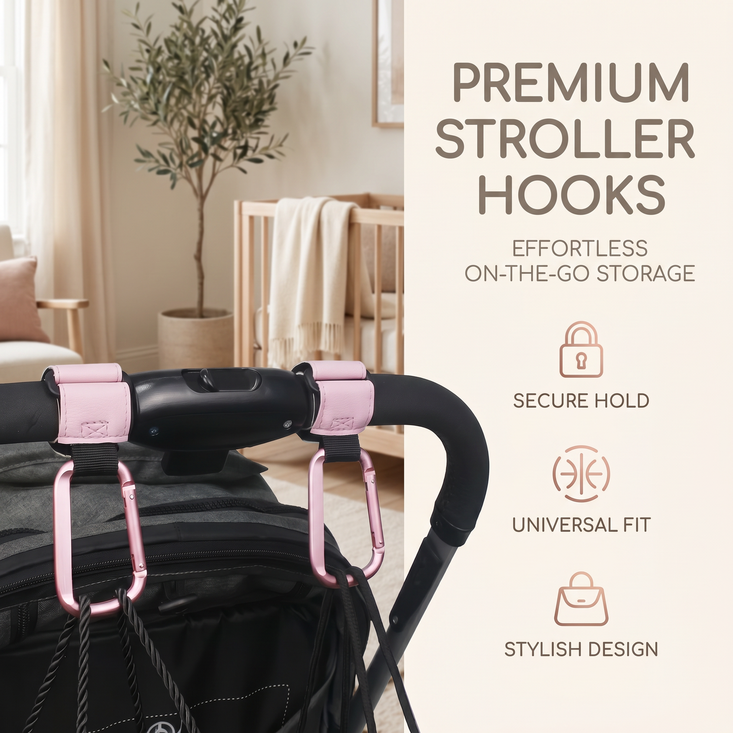 Universal Pushchair Bag Hook Set (2pcs)