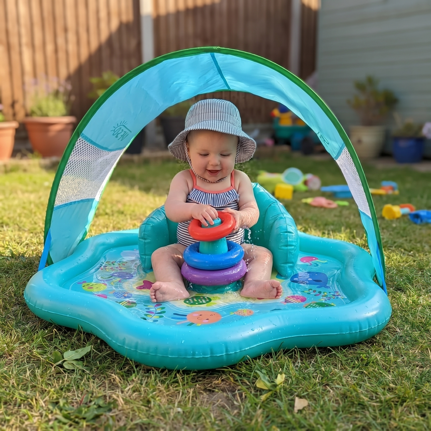 Baby Splash Play Mat with Sun Shade
