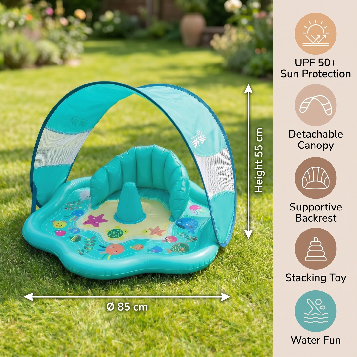 Baby Splash Play Mat with Sun Shade