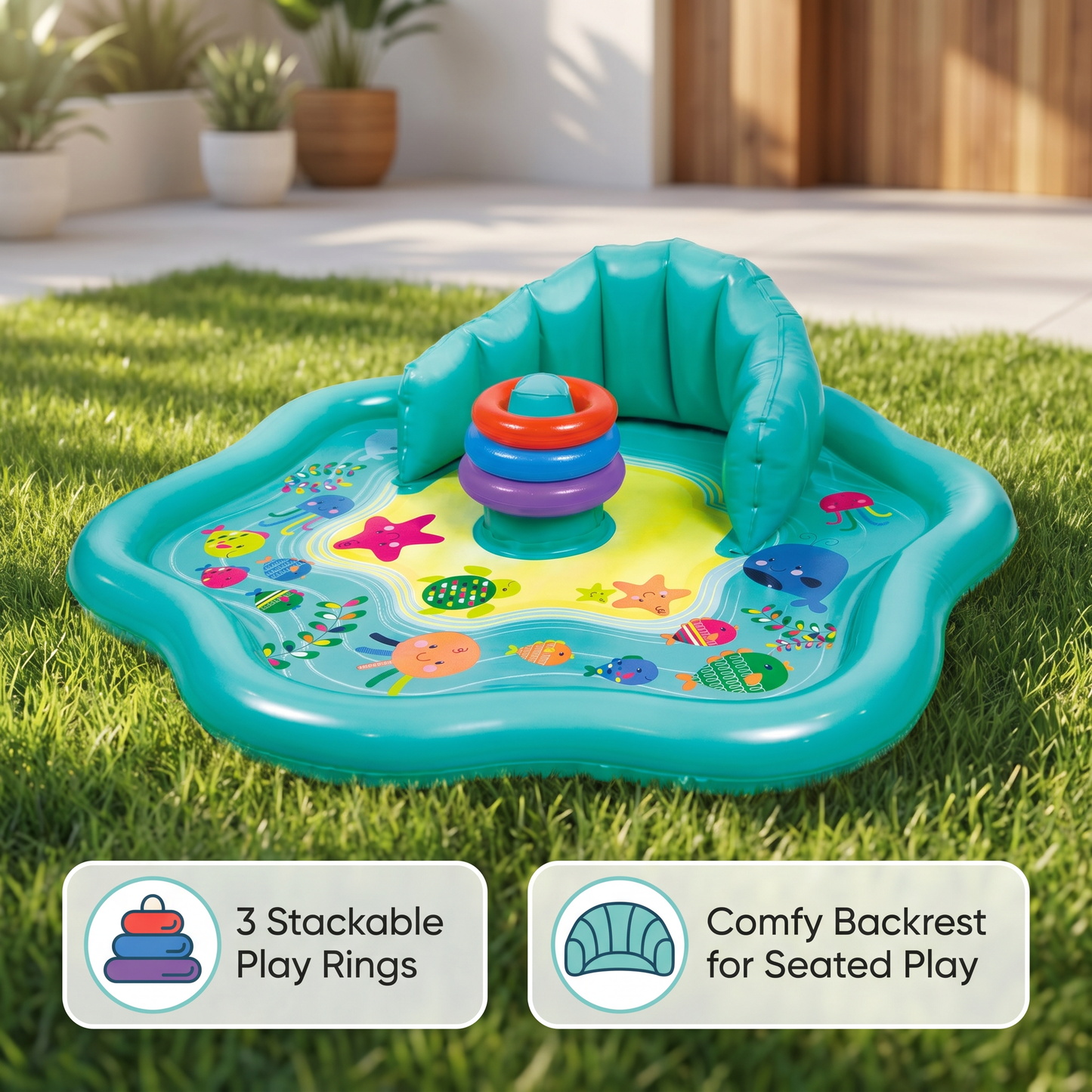 Baby Splash Play Mat with Sun Shade