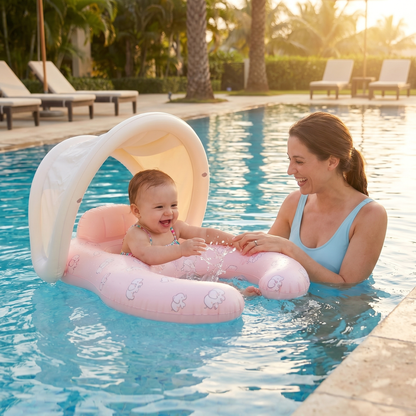 Parent and Baby Swim Float with Sun Shade