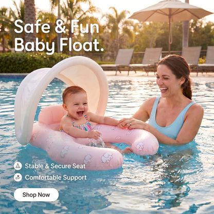 Parent and Baby Swim Float with Sun Shade