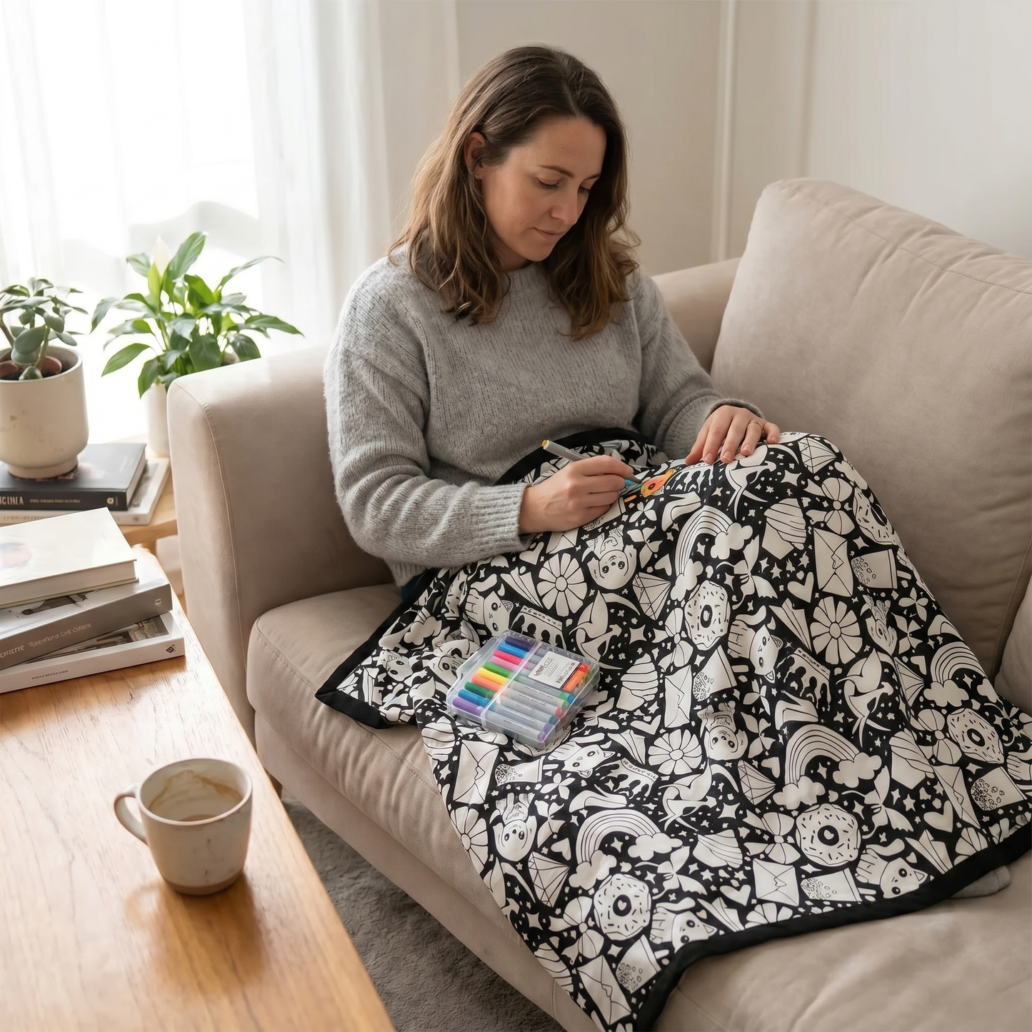 DIY Colouring Blanket with Fabric Markers