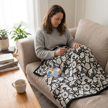 DIY Colouring Blanket with Fabric Markers