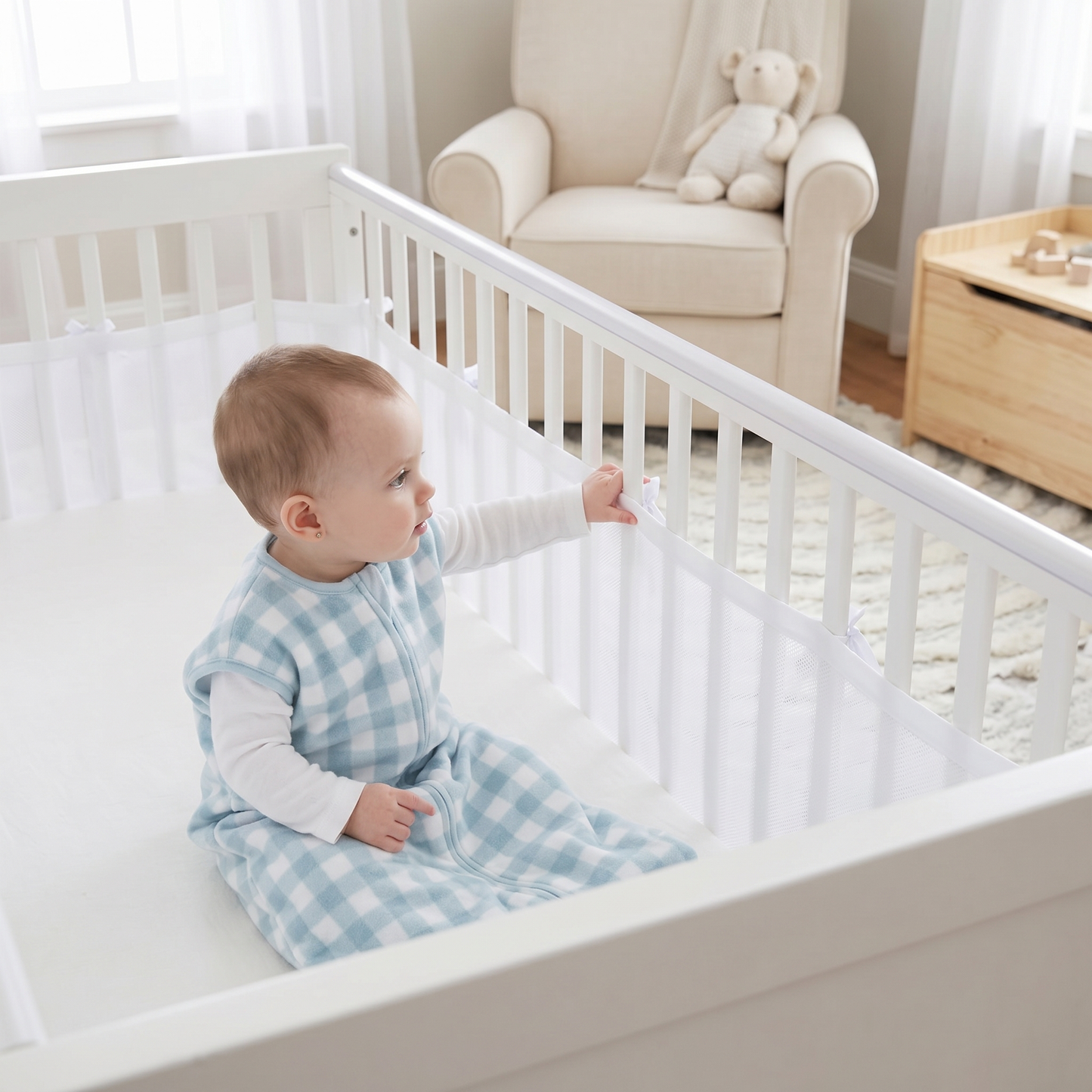 Breathable Cot Mesh Liner for Babies