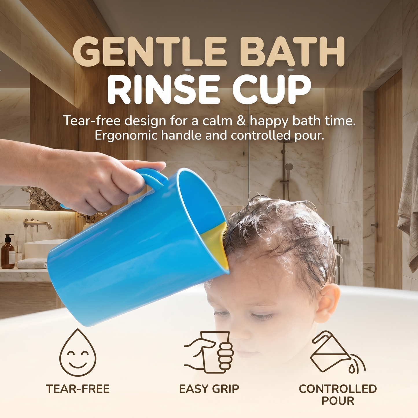 Kids Shampoo Rinse Cup for Bath Time