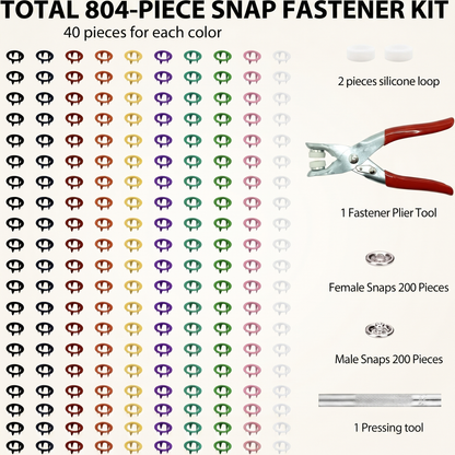 Snap Fastener Kit for Clothing and Crafts
