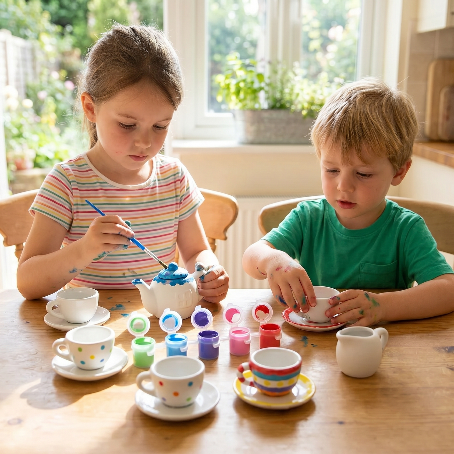 Children's DIY Tea Set Painting Kit