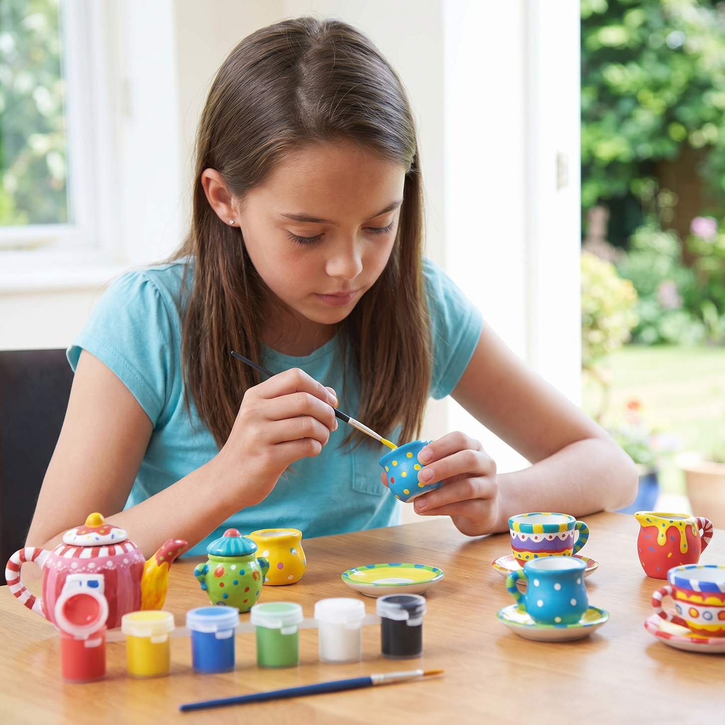 Children's DIY Tea Set Painting Kit