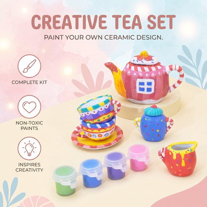 Children's DIY Tea Set Painting Kit