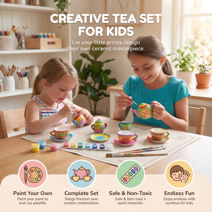 Children's DIY Tea Set Painting Kit