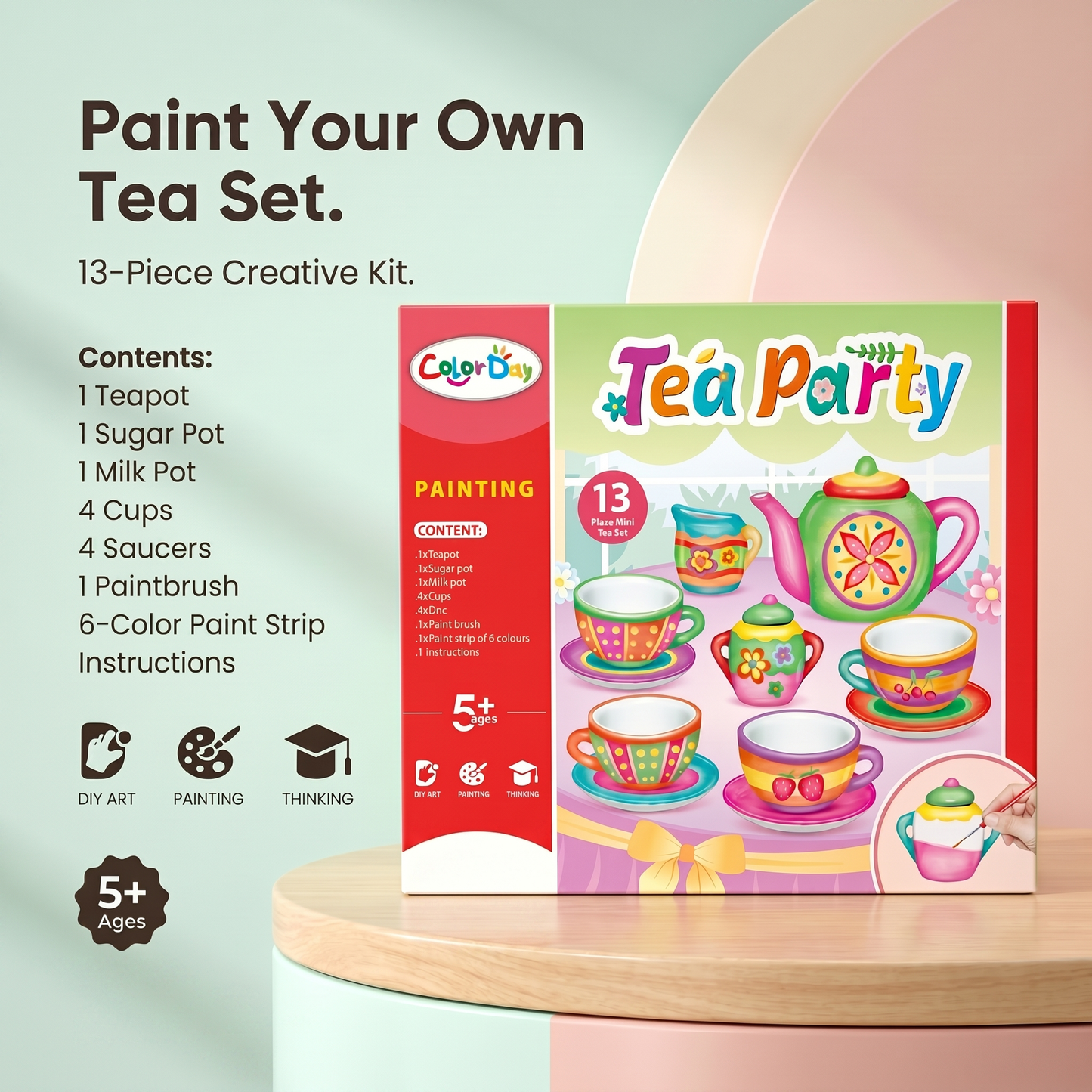 Children's DIY Tea Set Painting Kit